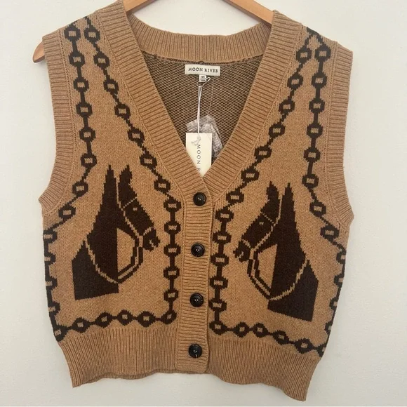 NWT Anthropologie Moon River Sweater Vest - Picture 3 of 6